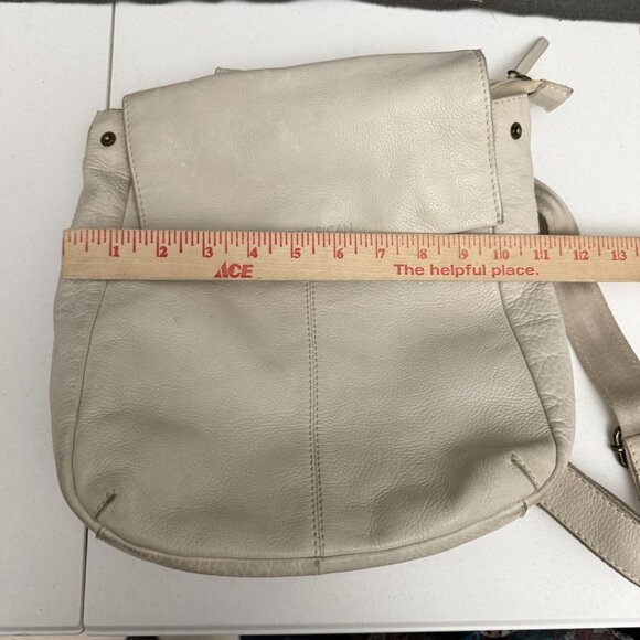 American Leather Co. Liberty Flap Backpack Bag Women's Off White Beige 11"x11" - Picture 7 of 7